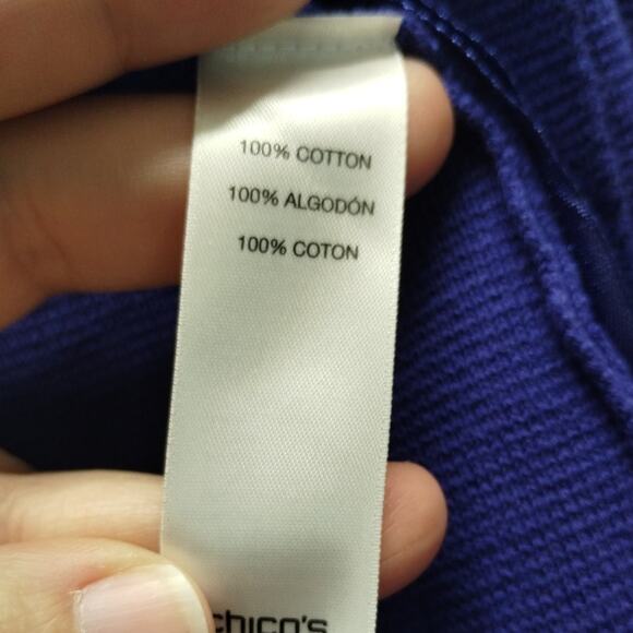 Chico's Size 1 (Medium) Blue Sara Structured Open Front Blazer Style Cardigan - Picture 4 of 5